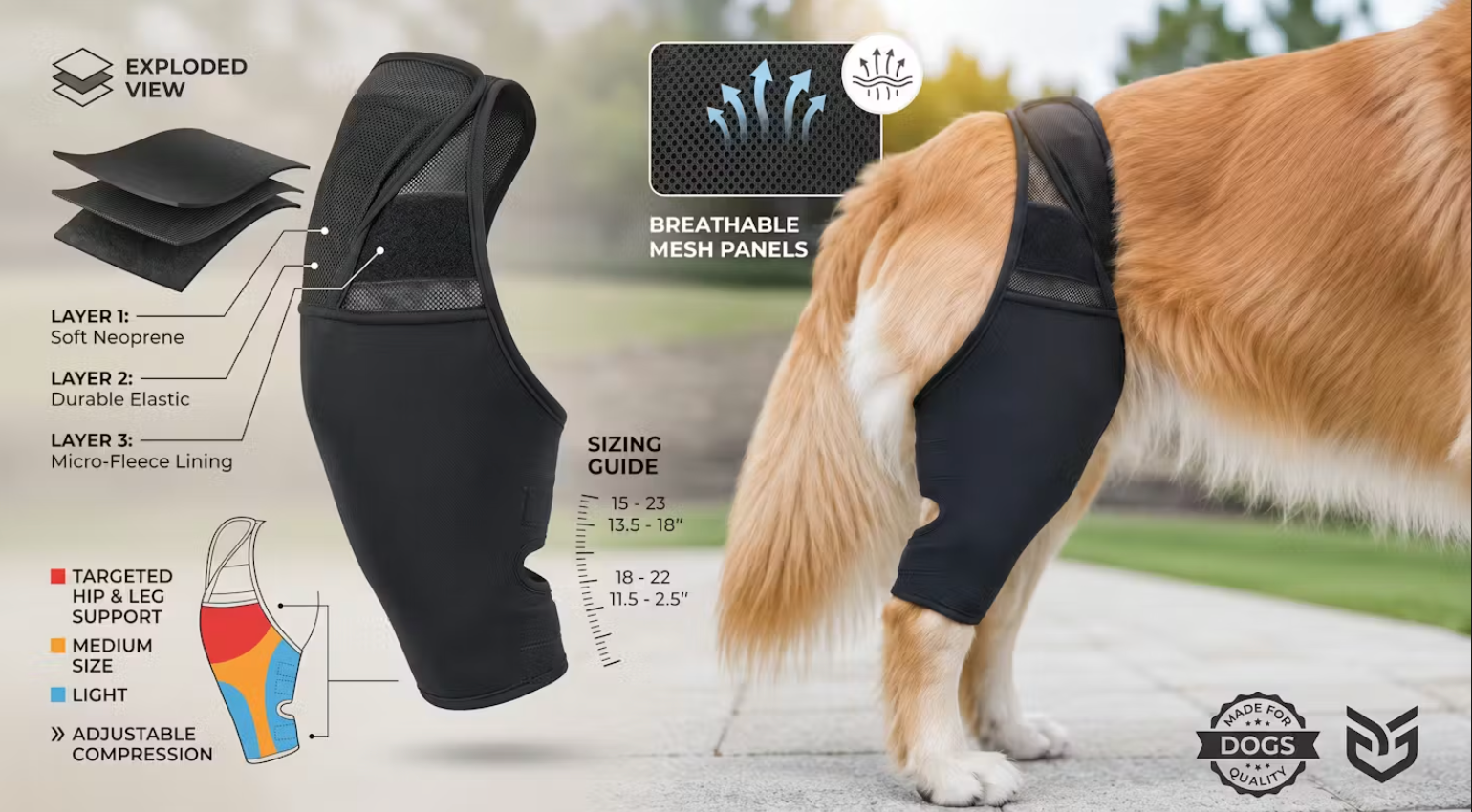 BetterNow™ Dog Leg Brace for Faster Recovery & Pain Relief
